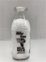 "Willow Farm" Quart Milk Bottle