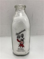 "Broquiere's" Quart Milk Bottle