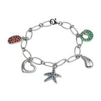 Sterling Silver-Sealife Charm Bracelet