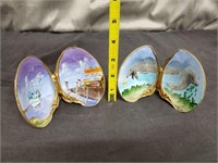 2 Handpainted Clam Shells Decorative Pieces