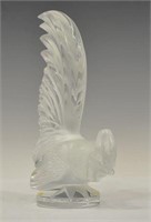 LALIQUE 'COQ NAIN' ROOSTER CAR MASCOT PAPERWEIGHT