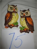 2 MCM OWL WALL DECOR