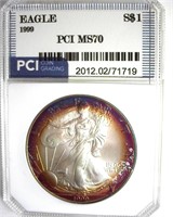 1999 Silver Eagle MS70 LISTS $16000