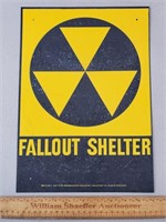 Vintage Metal Fallout Shelter Sign 10 x 14"