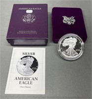 1993-P Proof American Silver Eagle w/ Case & COA