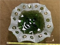 12" Green Enameled Brides Bowl