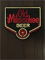 Old Milwaukee Beer lighted sign, works