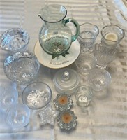 Lot of Cut Glass Pieces including Candy Dish,