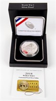 Coin 2018 WW I Centennial Proof Silver Dollar