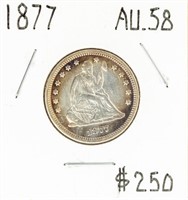 Coin 1877 Seated Liberty Quarter-XF