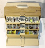Assorted Fishing Lures & Hard Sided Plano Box