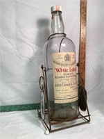 Huge White label bottle w/ stand
