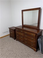 Dresser with matching nightstand, all drawers
