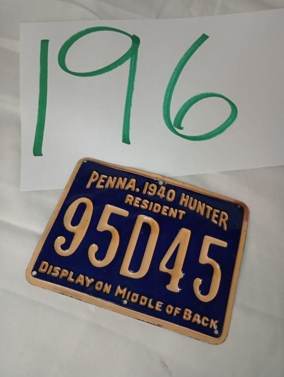 1940 PA HUNTING LICENSE