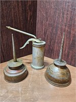 THREE VINTAGE OIL CANS - ONE MARKED EAGLE