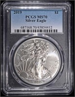 2019 AMERICAN SILVER EAGLE PCGS MS70