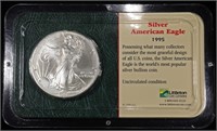 1995 AMERICAN SILVER EAGLE IN LITTLETON HOLDER