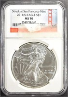 2011(S) AMERICAN SILVER EAGLE NGC MS70