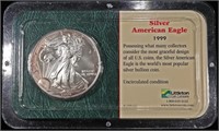 1999 AMERICAN SILVER EAGLE IN LITTLETON HOLDER