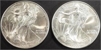 (2) 2000 AMERICAN SILVER EAGLES