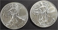 (2) 2015 AMERICAN SILVER EAGLES