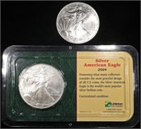 2001 & 2004 AMERICAN SILVER EAGLES