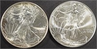 (2) 2001 AMERICAN SILVER EAGLES