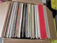 BOX LOT OVER 75 ASSORTED VINTAGE VINYL RECORDS