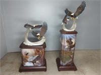 2 LIGHTED EAGLE SCULPTURES BY TED BLAYHOCK
