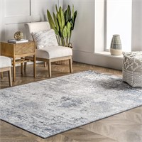 nuLOOM Campbell 5 x 8 Blue Abstract Area Rug