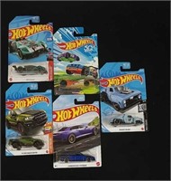 Five collectible Hot Wheels