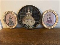 (3) Victorian Lady Wall Plaques