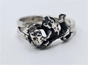 Stering Silver Frogs Ring