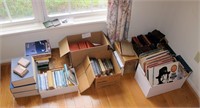 Large lot of books, mostly vintage, and records: