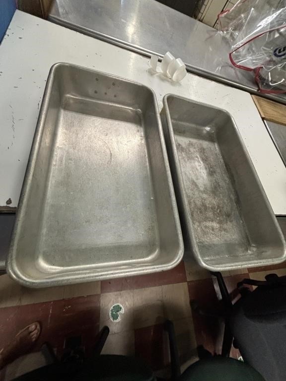 2 Stainless Serving Pans