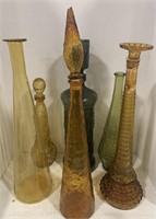 Tall decanters and vases