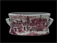 Small Pink & White Porcelain Foot Bath