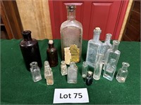 Old Asst. Of Glass Medicine Bottles