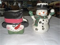 SNOWMAN NAPKIN HOLDER & CANDLE HOLDER