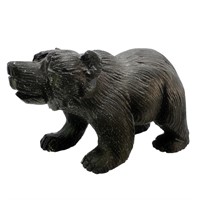 Hand Carved Natural Obsidian Bear Figure