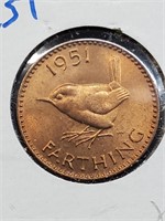 BU 1951 British Farthing