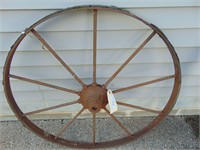 Large Old Heavy Wagon Wheel