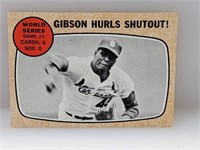 1968 Topps Gibson Hurls Shutout WS Game 4 #154