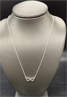 Sterling Silver Small Infinity Sign 16”  Necklace