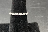 Sterling Silver Eternity Heart And Oval Ring