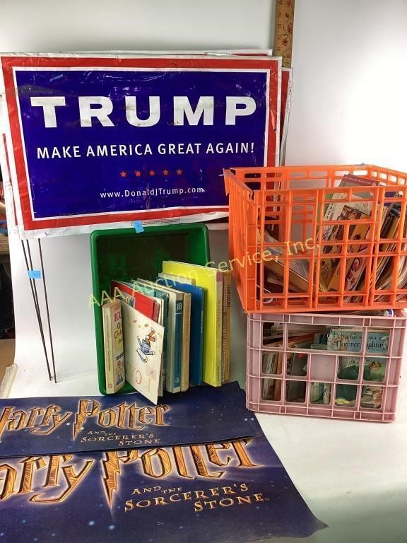 Harry Potter posters.  Trump yard signs.