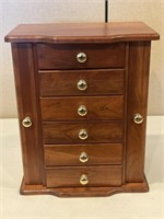 Velvet Lined Solid Cherry Jewelry Armoire