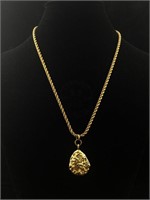 14K Gold nugget Diamondson gold filled chain