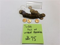 Full tube of wheat pennies unsearched