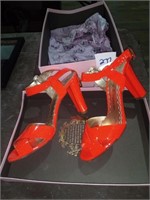 Red size 7 and 1/2 juicy culture high heel